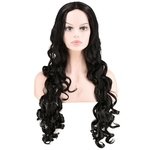 Fashion Wavy Black Long Curly Synthetic Hair Wig Cosplay Sexy Black Women Wigs