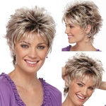Fashion Wig Short Haircut Curly Color Gradient Wigs Short Synthetic