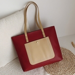 Fashion Women's Outdoor Solid Color Large Capacity Leather Handbag Shoulder Bag