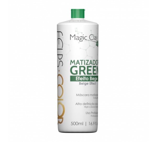 Felps Color Matizador Green Efeito Bege Magic Clay 4K 500ML - Felps Profissional