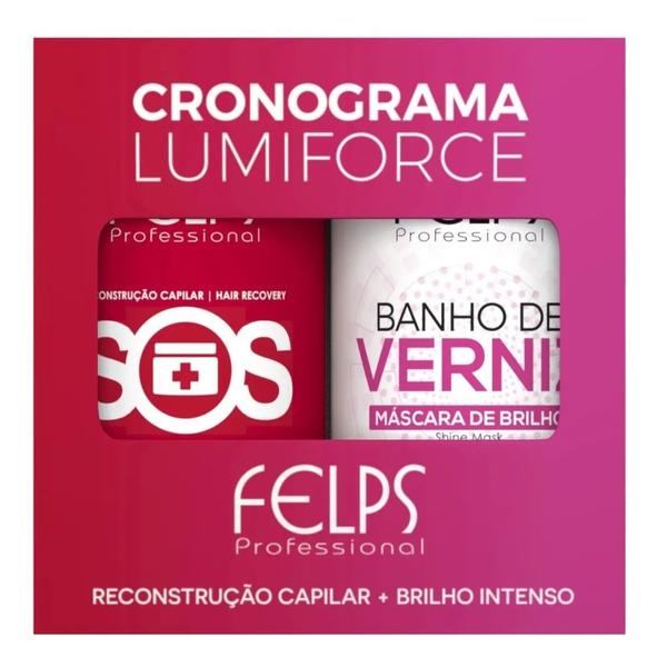 Felps Cronograma Lumiforce S.o.s.+ Banho Verniz 2x1kg - Felps Professional