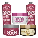 Felps Cronograma Sos + Verniz + Marula 300g + 2x Shampoo Sos