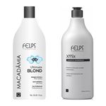 Felps Macadâmia Blond Selagem Térmica Shampoo Anti-resíduo 1 Litro - 2 Produtos