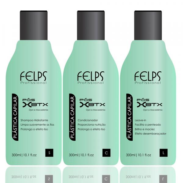 Felps Plástica Capilar Pós Xbtx Shampoo, Condicionador e Leave In Manutenção - 3x300ml