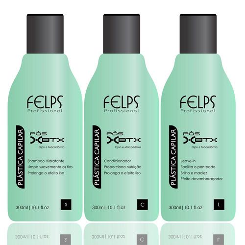 Felps Plástica Capilar Pós Xbtx Shampoo, Condicionador e Leave In Manutenção - 3x300ml