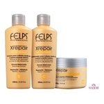 Felps X Repair Shampoo Condicionador 2x250ml E Máscara 300g - Tratamento de Reparação Capilar Xrepair