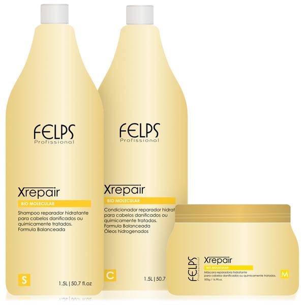 Felps Xrepair Kit Bio Molecular - Shampoo, Condicionador e Máscara - Felps