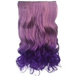 Feminino Longo peruca Gradiente de cor Fluffy Cabelo Natural Acessórios Pedaço Cosplay