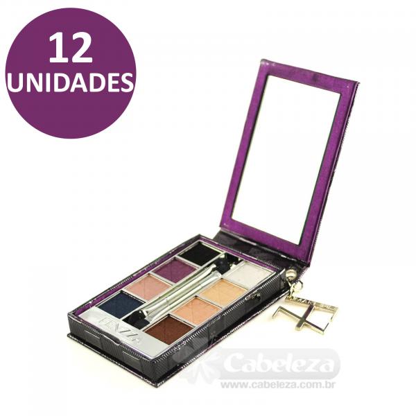 Fenzza Kit com 12 Estojos Roxos com Sombras Mini Pocket Make - PD-1452 - ATACADO - Fenzza Make Up