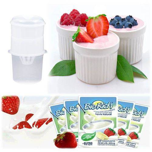 Fermento para Iogurte Bio Rich® 10 Sachês + 1 Dessorador para Iogurte Grego