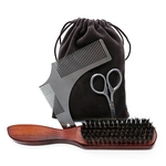 Beard Tool Beard Care Set Scissors Elliptical Comb Steel Beard Comb Bag