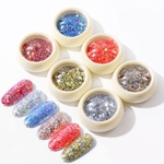Ferramentas Unhas Glitter Espumante Flakes Olho colorido prego Sequins Manicure Arte Decoração