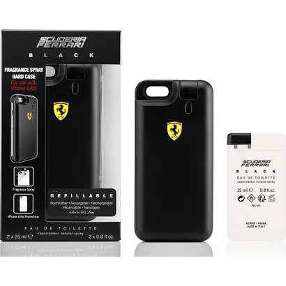 Ferrari Kit Masculino Capa de Iphone 6/6S Black EDT 25ml + Refil 25ml