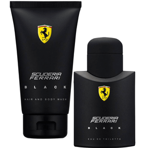 Ferrari Kit Perfume Scuderia Black Eau de Toilette Masculino 75ml + Gel de Banho 150ml