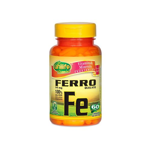 Ferro Quelato FE - Unilife - 60 Cápsulas Vegetarianas