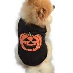 Festivais animal de estima??o roupas para cachorros Halloween Pumpkin algod?o veste preta T-shirt Roupa