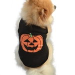 Festivais animal de estima??o roupas para cachorros Halloween Pumpkin Cotton Preto Vest T-shirt Roupa L