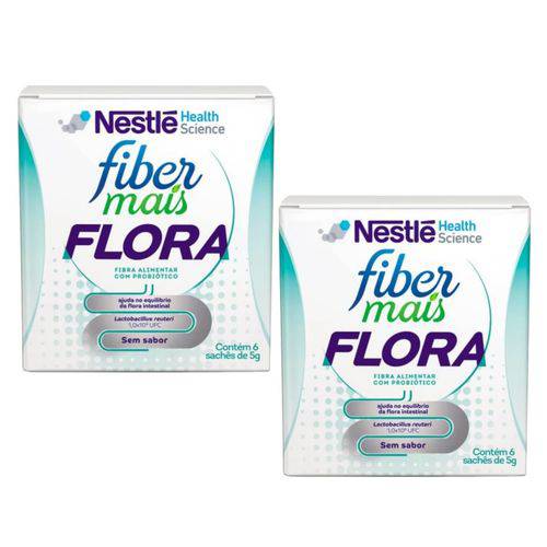 Fiber Mais Flora Nestlé com 6 Sachês de 5g 2 Unidades