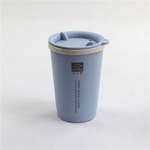 Fibra de trigo 280ml Double-wall isolamento Straw Copo de café com ventilação Buraco