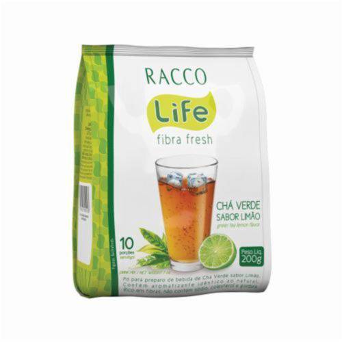 Fibra Life Fresh Chá Verde Sabor Limão Racco 200g