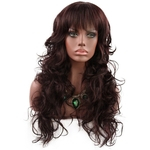Fibra Wigs cabelo longo encaracolado Natural Lifelike High Temperature cabelo sintético