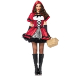 Figurino capa Vestido Mulheres Moda Little Red Riding para Halloween Party Oktoberfest