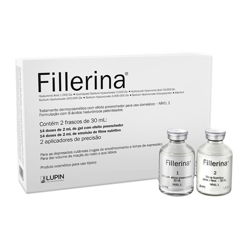 Fillerina Tratamento Facial Efeito Preenchedor Nível 1 com 2 Frascos de 30ml Cada