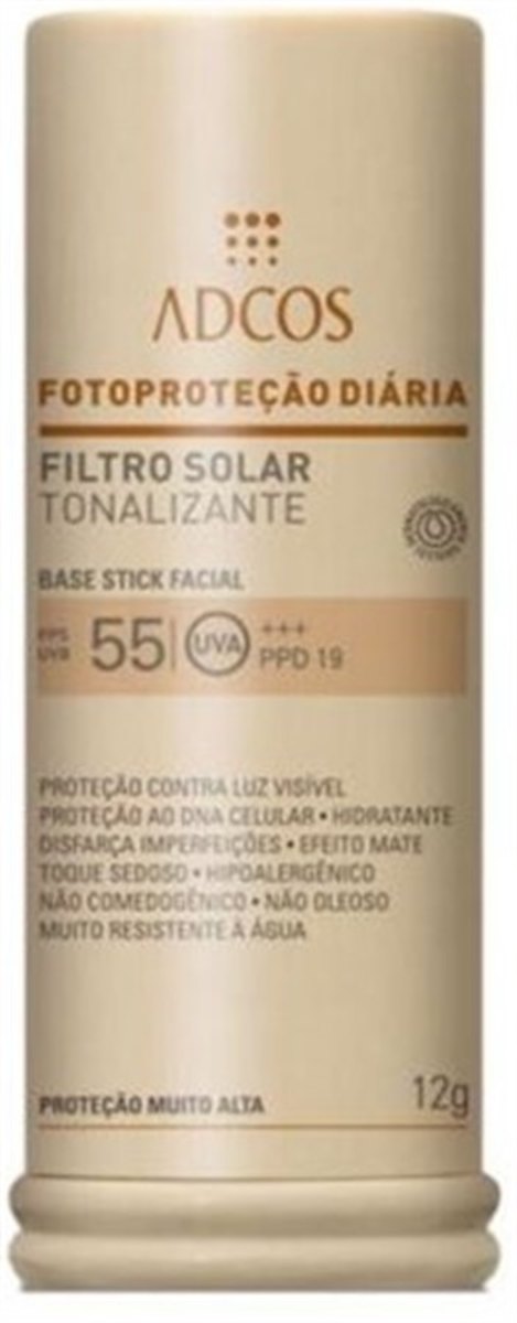Filtro Solar Tonalizante Stick Fps 55 Nude Adcos 12G