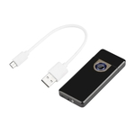 Fingerprint Sensing Mini carregamento isqueiro de metal ¨¤ prova de vento recarreg¨¢vel USB