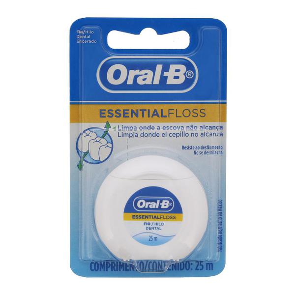 Fio Dental Oral-B Encerado EssentialFloss 25m 1unidade
