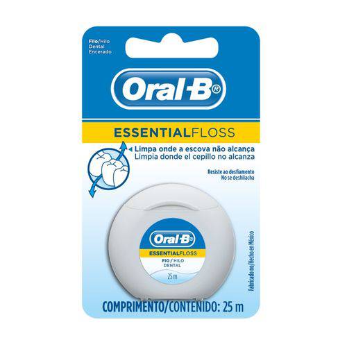 Fio Dental Oral-B Essential Floss Encerado - 25m