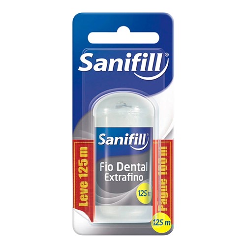 Fio Dental Sanifill Extra Fino Leve 125m Pague 100m