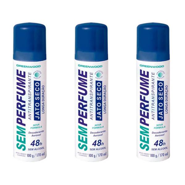 Fiorucci S/ Perfume Jato Seco Desodorante Aerosol 170ml (Kit C/03)