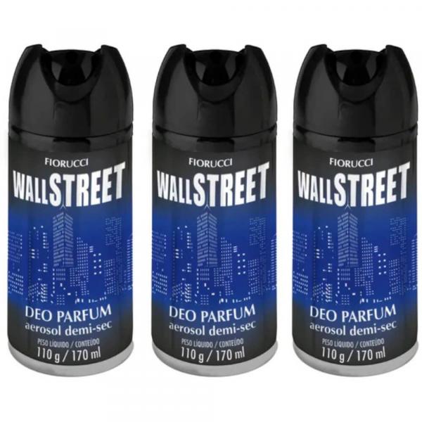 Fiorucci Wall Street Desodorante Aerosol 170ml (Kit C/03)