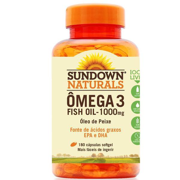 Fish Oil Óleo de Peixe 1000mg Sundown 180 Cápsulas - Sundown Naturals Vitaminas