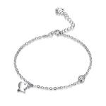 Fish Pendant Fashionable Jewelry Woman Link Chain Bracelet Sterling Silver
