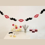 Fita cor dia Nifty Beard Red Lipstick Banner Set Wedding quarto Hangings dos Namorados aniversário