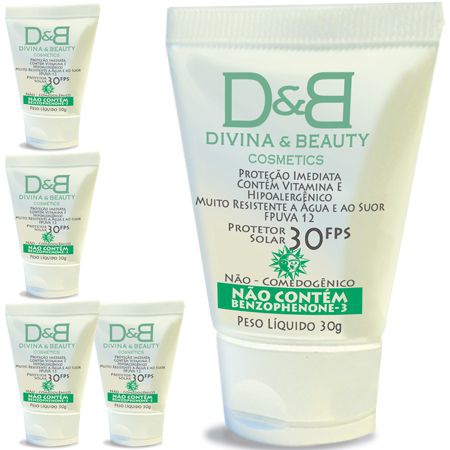 Five Divina Beauty Protetor Solar Facial e Corporal FPS30 Vitamina e Hidratante 30g