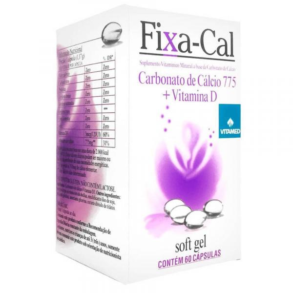 FIXA-CAL 775mg (Carbonato de Cálcio + Vitamina D) 60cps - Vitamed- Vitamina - Ossos