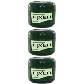 Fixed Herbal Desodorante Creme 55g - Kit com 03