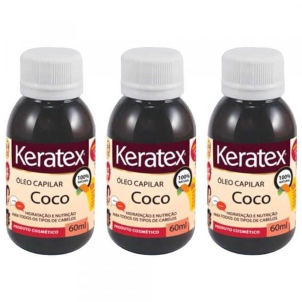 Fixed Keratex Óleo de Coco Capilar 60ml (Kit C/03)