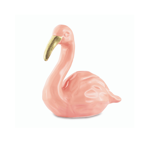 Flamingo em Cerâmica Sentado P