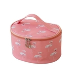 Flamingo Handled Makeup Toiletry Organizer Travel Zipper Storage Cosmetic Bag
