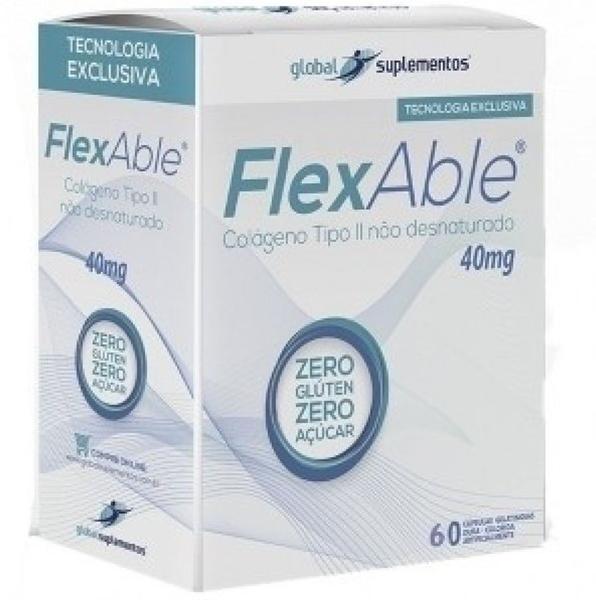 Flexable (Colágeno Tipo II) (40mg) 60 Cáps - Global Suplementos