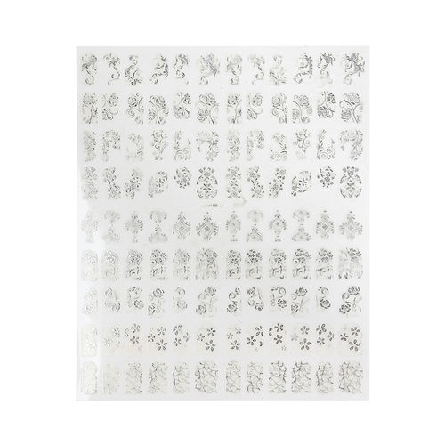 Flor de prata SaiDeng 108pcs 3D Art Nail Stickers decalques Stamping Ferramentas DIY Decoração
