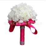Flor do Casamento handheld noivas flor artesanal de diamantes espuma Simulação branco dama de honra aumentou adereços FOTOGRAFIA bouquet