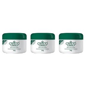 Flores & Vegetais Antitranspirante Desodorante Creme 55g - Kit com 03