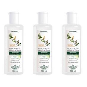 Flores & Vegetais Hidratação Reparadora Shampoo 300ml - Kit com 03