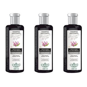 Flores & Vegetais Matiz Diamante Negro Shampoo 300ml - Kit com 03