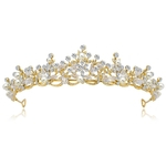 Criativa Acessório Hair Fashion Top Grade Crystal Pearl Crown